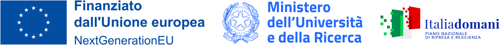 Logo firma: Unione europea – NextGenerationEU, Ministero dell'università e della ricerca, Italia Domani